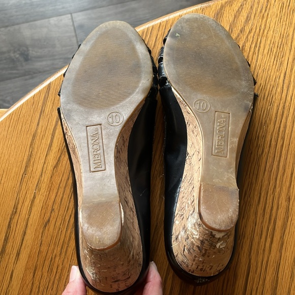 Wedge sandal black with cork detail in wedge : size 10 - Picture 4 of 5